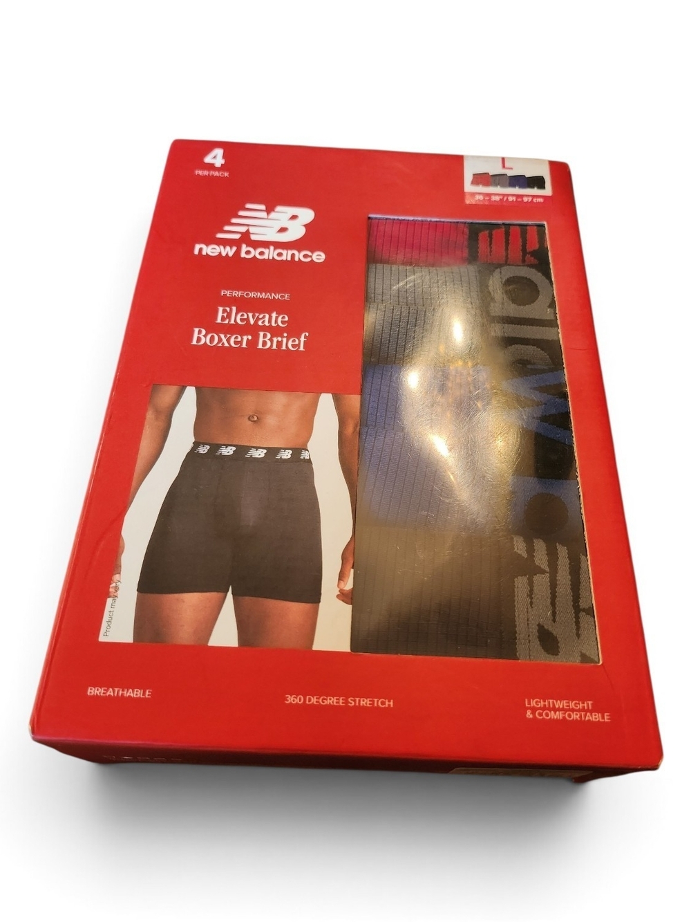 New Balance Elevate Boxer Briefs - Black (4 Pack)